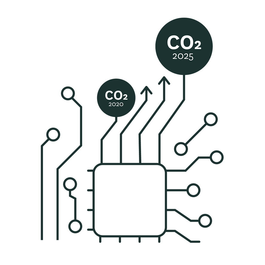 increasing digital carbon illustration